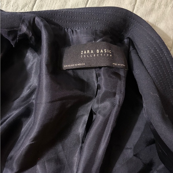 Zara Navy Double-Breasted Pea Coat with Gold Buttons - Picture 4 of 5